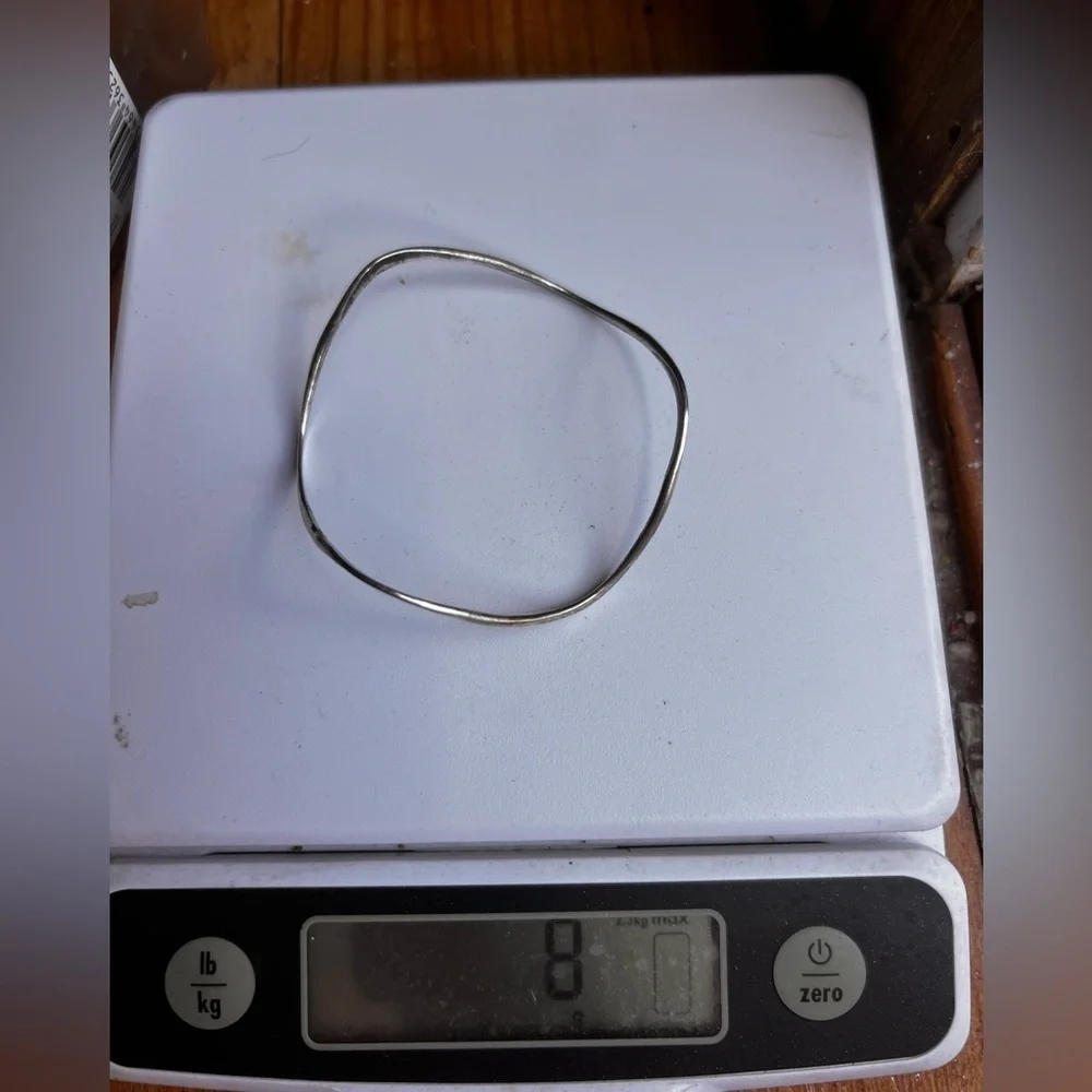 Vintage Marked 925 Sterling Wave Design Bangle Wavy Bracelet 8g